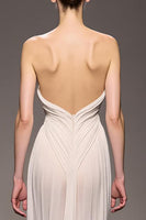 Load image into Gallery viewer, Elegant Ivory Sheath Strapless Ruched Long Evening Dress