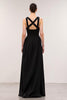 Load image into Gallery viewer, Simple Black A Line Square Neck Long Evening Dress