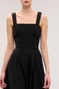 Load image into Gallery viewer, Simple Black A Line Square Neck Long Evening Dress
