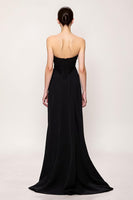 Load image into Gallery viewer, Black Sheath Sweetheart Long Evening Dress with Slit