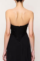 Load image into Gallery viewer, Black Sheath Sweetheart Long Evening Dress with Slit