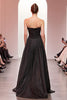 Load image into Gallery viewer, Sparkly Black A Line Strapless Long Evening Dress