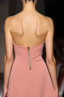 Load image into Gallery viewer, Pink Strapless Ruched Long Evening Dress with Slit