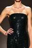 Load image into Gallery viewer, Sparkly Black Sequins Sheath Strapless Maxi Evening Dress