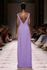 Load image into Gallery viewer, Simple Ivory Sheath V-Neck Satin Backless Long Evening Dress