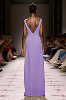 Load image into Gallery viewer, Simple Ivory Sheath V-Neck Satin Backless Long Evening Dress