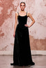 Load image into Gallery viewer, Simple Black Spaghetti Straps Velvet Long Evening Dress