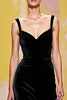 Load image into Gallery viewer, Simple Black Sheath Velvet Long Evening Dress
