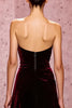 Load image into Gallery viewer, Dark Red Strapless Sheath Velvet Long Evening Dress