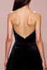 Load image into Gallery viewer, Simple Black Velvet Strapless Long Evening Dress