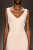 Load image into Gallery viewer, Simple Ivory Sheath V-Neck Satin Backless Long Evening Dress