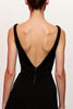 Load image into Gallery viewer, Simple Black Sheath V Neck Backless Long Evening Dress