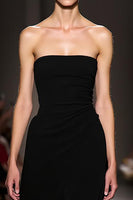 Load image into Gallery viewer, Simple Sheath Black Strapless Long Evening Dress