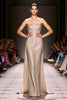 Load image into Gallery viewer, Sparkly Champagne Strapless Sheath Long Evening Dress