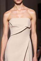 Load image into Gallery viewer, Simple Ivory Strapless Ruched Sheath Long Evening Dress with Slit