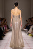 Load image into Gallery viewer, Sparkly Champagne Strapless Sequins Backless Long Strapless Evening Dress