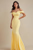 Load image into Gallery viewer, Black Satin Off the Shoulder Long Mermaid Evening Dress