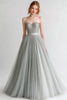 Load image into Gallery viewer, Light Grey A Line Sweetheart Long Tulle Evening Dress