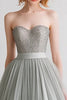 Load image into Gallery viewer, Light Grey A Line Sweetheart Long Tulle Evening Dress