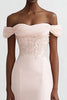 Load image into Gallery viewer, Pink Mermaid Chiffon Off the Shoulder Long Evening Dress