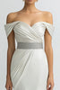Load image into Gallery viewer, Ivory Sheath Satin Off the Shoulder Long Evening Dress