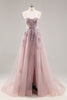 Load image into Gallery viewer, Sparkly Green Floral Corset Tulle Long Prom Dress with Appliques