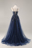 Load image into Gallery viewer, Sparkly Grey Pink A Line Long Corset Prom Dress with Appliques