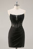 Load image into Gallery viewer, Pink Bodycon Corset Short Homecoming Dress with Lace