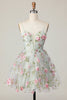 Load image into Gallery viewer, Sage Flower Spaghetti Straps Corset Short Homecoming Dress