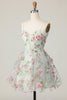 Load image into Gallery viewer, Sage Flower Spaghetti Straps Corset Short Homecoming Dress