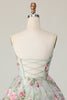 Load image into Gallery viewer, Sage Flower Spaghetti Straps Corset Short Homecoming Dress
