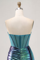 Load image into Gallery viewer, Sparkly Green Short Metallic Corset Tight Homecoming Dress with Ruffles