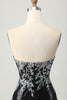 Load image into Gallery viewer, Sparkly Black Silver Sweetheart Tight Sequins Short Homecoming Dress