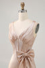Load image into Gallery viewer, Champagne Jacquard Tight Corset Short Homecoming Dress with Bow