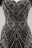 Load image into Gallery viewer, Sparkly Black Off the Shoulder Mermaid Long Beaded Prom Dress