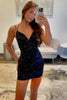 Load image into Gallery viewer, Sparkly Light Blue Jacquard Beaded Tight Short Homecoming Dress