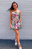 Load image into Gallery viewer, Floral Black Red Bodycon Beaded Short Homecoming Dress