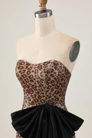 Load image into Gallery viewer, Sparkly Brown Leopard Tight Sequins Short Homecoming Dress