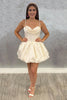 Load image into Gallery viewer, White A Line Satin Short Corset Homecoming Dress with Ruffles