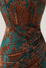 Load image into Gallery viewer, Floral Peacock Green Mermaid Strapless Long Formal Dress with Slit