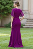 Load image into Gallery viewer, Black Sheath Ruched Round Neck Maxi Mother of the Bride Dress