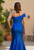 Load image into Gallery viewer, Mermaid Royal Blue Satin Ruched One Shoulder Mother of the Bride Dress