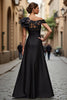 Load image into Gallery viewer, Chiffon Black One Shoulder Ruffled Long Mother of the Bride Dress with Lace