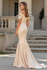 Load image into Gallery viewer, Mermaid Champagne Satin Maxi Mother of the Bride Dress with Lace