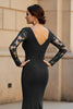Load image into Gallery viewer, Black Mermaid Ruffled V-Neck Long Mother of the Bride Dress with Lace