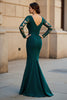 Load image into Gallery viewer, Black Mermaid Ruffled V-Neck Long Mother of the Bride Dress with Lace