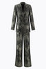 Load image into Gallery viewer, 2 Piece Black and Gold Peak Lapel Women Prom Suits with Sleeves
