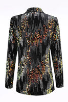 Load image into Gallery viewer, Sparkly Black Peak Lapel 2 Piece Sequin Women Prom Suits