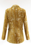 Load image into Gallery viewer, Sparkly Yellow 2 Piece Jacquard Peak Lapel One Button Women Prom Homecoming Suits