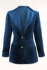 Load image into Gallery viewer, 2 Piece Peacock Blue Velvet Notched Lapel Women Prom Suits